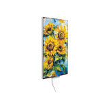 30" Yellow Brown And Green Solid Wood Sunflowers Garden Stake
