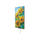 30" Yellow Brown And Green Solid Wood Sunflowers Garden Stake