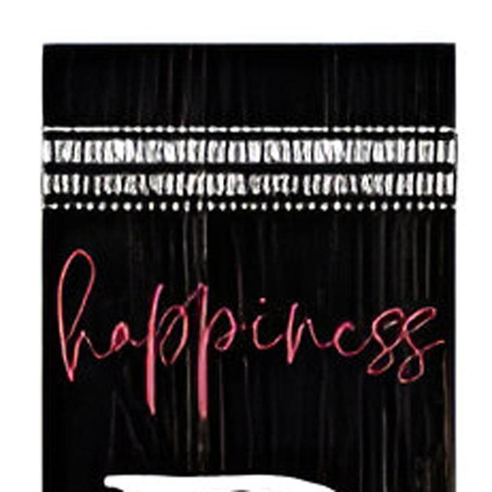 72" Black And White Solid Wood Blooms Welcome Porch Sign