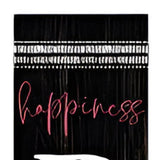 72" Black And White Solid Wood Blooms Welcome Porch Sign