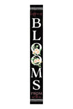 72" Black And White Solid Wood Blooms Welcome Porch Sign