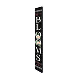 72" Black And White Solid Wood Blooms Welcome Porch Sign
