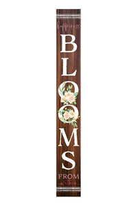 72" Brown Solid Wood Blooms Porch Sign