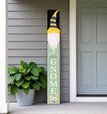 72" Light Green Solid Wood No Place Like Gnome Porch Welcome Sign