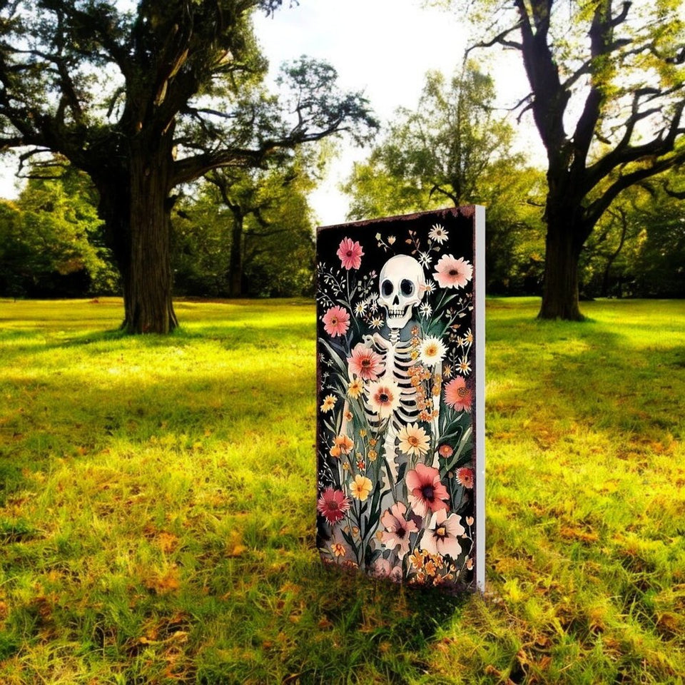 10" Black And Orange Halloween Pumpkin Solid Wood Garden Stake