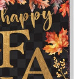 10" Black Gold And Orange Solid Wood Happy Fall Garden Stake