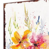 10" White Pink And Green Wood Wildflowers Garden Stake