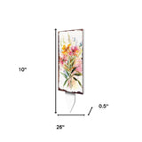 10" White Pink And Green Wood Wildflowers Garden Stake