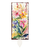 10" Pink Purple White And Yellow Solid Wood Wildflowers Garden Stake