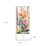 10" Pink Purple White And Yellow Solid Wood Wildflowers Garden Stake