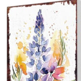 10" Blue Green And White Solid Wood Floral Bouquet Garden Stake