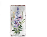 10" Blue Green And White Solid Wood Floral Bouquet Garden Stake