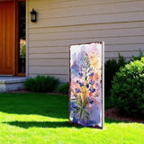 10" Pink Purple White And Yellow Solid Wood Floral Bouquet Garden Stake