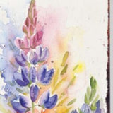 10" Blue Green Pink And White Solid Wood Floral Bouquet Garden Stake