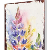 10" Blue Green Pink And White Solid Wood Floral Bouquet Garden Stake