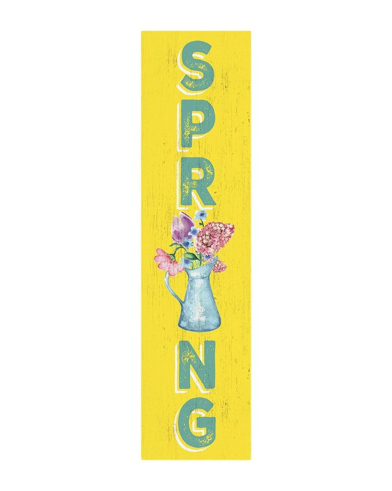 36" Yellow Solid Wood Spring Porch Sign