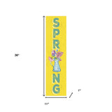 36" Yellow Solid Wood Spring Porch Sign