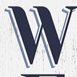 36" White And Blue Solid Wood Welcome Anchor Porch Sign