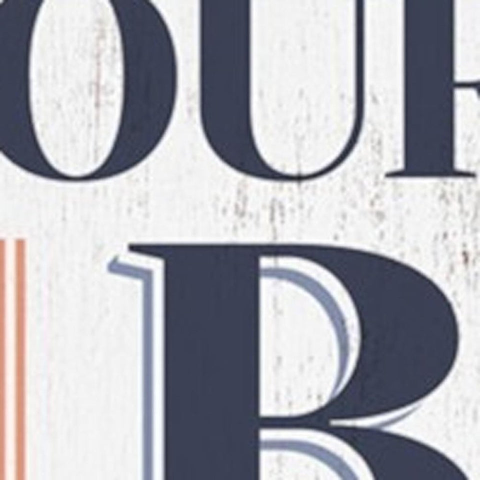 36" White And Blue Solid Wood Our Beach House Porch Sign