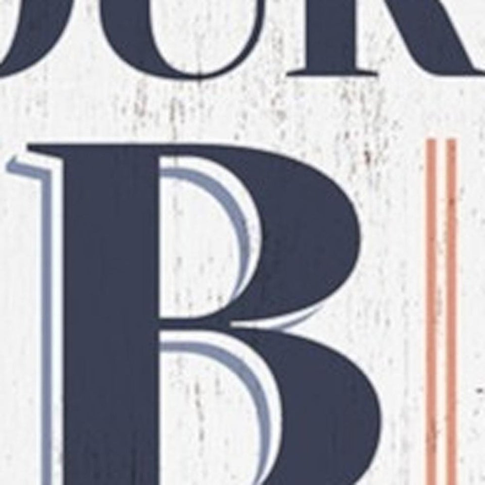 36" White And Blue Solid Wood Our Beach House Porch Sign