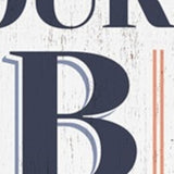 36" White And Blue Solid Wood Our Beach House Porch Sign