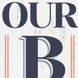 36" White And Blue Solid Wood Our Beach House Porch Sign