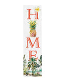 36" White Orange And Green Pineapple Home Solid Wood Porch Sign
