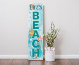36" Aqua Solid Wood Life's a Beach Porch Sign
