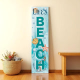36" Aqua Solid Wood Life's a Beach Porch Sign