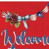36" Blue Red And White Solid Wood Welcome To Our Porch Porch Sign
