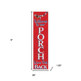 36" Blue Red And White Solid Wood Welcome To Our Porch Porch Sign