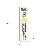 48" White And Yellow Solid Wood Hello Summer Porch Sign