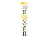 48" White And Yellow Solid Wood Hello Summer Porch Sign