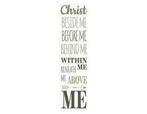 36" White And Green Solid Wood Christ Religious Porch Sign