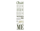 36" White And Green Solid Wood Christ Religious Porch Sign
