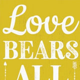 36"  Yellow And White Solid Wood Love Religious Porch Sign