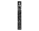 72" Black And White Solid Wood Welcome Halloween Skeleton Porch Sign