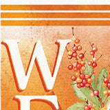 36" Orange Solid Wood Welcome Leaves Porch Sign
