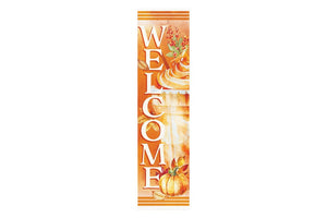 36" Orange Solid Wood Welcome Leaves Porch Sign