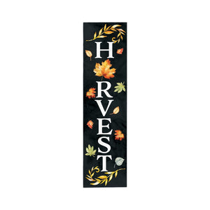 36" Black And Orange Solid Wood Harvest Leaves Porch Sign