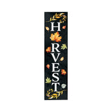 36" Black And Orange Solid Wood Harvest Leaves Porch Sign