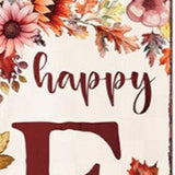 36" Off White And Orange Solid Wood Happy Fall Leaves Porch Sign