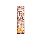 36" Off White And Orange Solid Wood Happy Fall Leaves Porch Sign