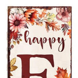 36" Off White And Orange Solid Wood Happy Fall Leaves Porch Sign