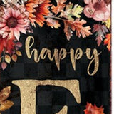 36" Black And Orange Solid Wood Happy Fall Leaves Porch Sign