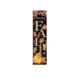 36" Black And Orange Solid Wood Happy Fall Leaves Porch Sign