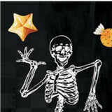 36" Black And White Solid Wood Boo Halloween Skeleton Porch Sign