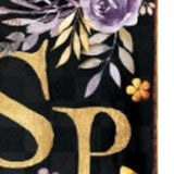 36" Black Gold And Purple Solid Wood Spooky Halloween Skull Porch Sign