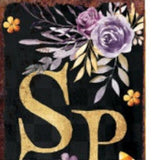 36" Black Gold And Purple Solid Wood Spooky Halloween Skull Porch Sign