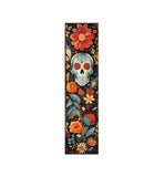 36" Black And Orange Solid Wood Day of the Dead Skull Porch Sign